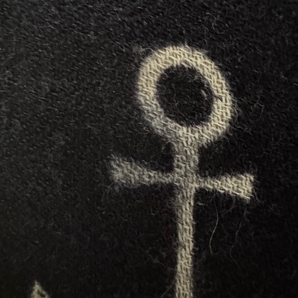 Matinique Navy Blue Anchor Print Scarf - Nautical Style Accessory - Picture 9 of 9